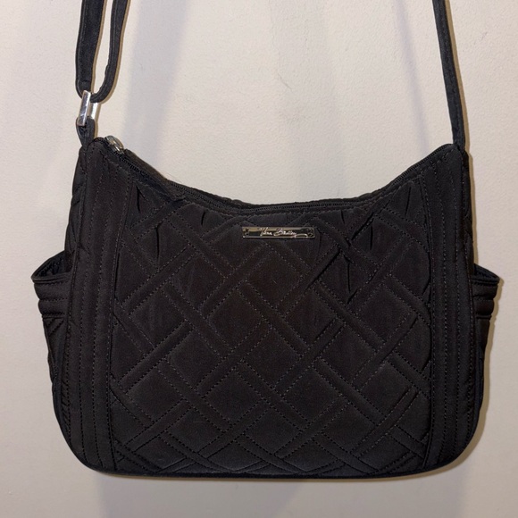 Vera Bradley Handbags - Vera Bradley Black Microfiber Crossbody Bag